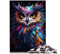 Puzzle 1000 pièces pour Adultes Puzzle Un Hibou aux Couleurs de l'arc-en-Ciel Jeux Jouets Cadeau 26x38cm améliore l'amour Entre Les Couples pour Les Adolescents de 14 Ans et Plus