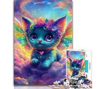 Puzzle 1000 pièces pour Adultes, Puzzles Anges-Chats pour Adolescents, Jeu éducatif, défi, Cadeau d'anniversaire, décoration Murale (Taille 75x50cm)