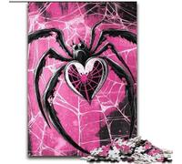 Puzzle 1000 pièces pour Adultes Puzzles Araignée Rose 1000 pièces pour Adultes Cadeau de Noël Halloween Fête des Mères Nouvel an Pâques (Taille 26x38cm)