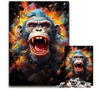 Puzzle 1000 pièces pour Adultes, Puzzles bizarres et colorés, singes impossibles, Parfaits pour Halloween, Noël, Anniversaire, 50x75cm/19,68x29,52 Pouces