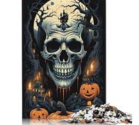 Puzzle 1000 pièces pour Adultes, Puzzles carrés squelettes d'halloween pour Adultes et Puzzles en Bois, Jeu éducatif Familial 1000 pièces (75 x 50 cm)