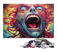 Puzzle 1000 pièces pour Adultes Puzzles d'art de Monstres psychédéliques colorés pour Adultes et Enfants Puzzle en Papier Excellent Cadeau 1000 pièces (38 x 26 cm)