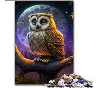 Puzzle 1000 pièces pour Adultes, Puzzles de Nuit de Hibou en Carton, pour Anniversaire, Vacances, Noël, Halloween, Cadeau 1000 pièces(26x38cm)