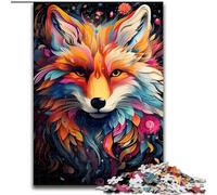 Puzzle 1000 pièces pour Adultes, Puzzles de Renards colorés et bizarres pour Adultes, Taille 26x38cm, pour la fête des mères, Les Anniversaires et Noël.