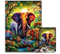 Puzzle 1000 pièces pour Adultes, Puzzles d'éléphants artistiques pour Adultes, Jeu de réflexion pour Adolescents, Cadeau de Vacances idéal 26x38cm / 10,23x14,96 Pouces