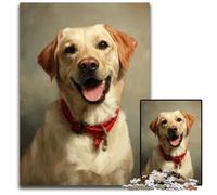 Puzzle 1000 pièces pour Adultes, Puzzles en Bois Happy Labrador, pour s'amuser en Famille, idéal pour la décoration de Bureau 14 Ans et Plus, 50x75cm