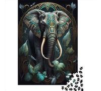 Puzzle 1000 pièces pour Adultes, Puzzles en Bois représentant des éléphants du Monde Imaginaire, idéal pour Les Amis et la Famille (75 x 50 cm).