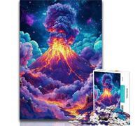 Puzzle 1000 pièces pour Adultes Puzzles éruption volcanique pour Passer Le Temps à la Maison avec des pièces de Formes aléatoires entièrement emboîtables 75x50cm