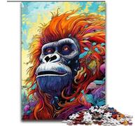 Puzzle 1000 pièces pour Adultes, Puzzles gorilles colorés en Bois, idée Cadeau d'anniversaire, Jeu de réflexion Stimulant(1000 pièces, 50x75cm)