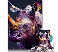 Puzzle 1000 pièces pour Adultes Puzzles pour Adultes The Shy Rhino Staycation Kill Time avec pièces entièrement emboîtables de Formes aléatoires 38x26cm