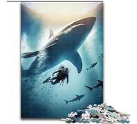 Puzzle 1000 pièces pour Adultes Puzzles Requin-Baleine en Carton, Cadeau de Noël, idéal pour Le Bureau, la Chambre, Le Salon Décoration 1000 pièces(26x38cm)