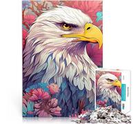 Puzzle 1000 pièces pour Adultes pygargue à tête Blanche Parmi Les Fleurs Impossible Car C'est Un pour Toute la Famille 50x70cm