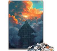 Puzzle 1000 pièces pour Adultes Pyramide de Gizeh 1000 pièces pour Adolescents, Jeux d'activités familiales stimulants, Jouet de Bricolage pour décoration Murale de la Maison (26x38cm)