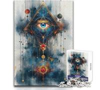 Puzzle 1000 pièces pour Adultes, Pyramide de l'œil Qui voit Tout, idéal pour Les Couples, Jeu Pratique, Cadeau pour Femmes et Hommes (Dimensions 38x52cm)