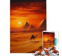 Puzzle 1000 pièces pour Adultes Pyramides Coucher de Soleil Jeux relaxants et éducatifs pour Les Jeux et Les Femmes (Dimensions 38x26cm)