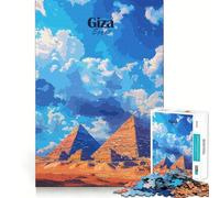 Puzzle 1000 pièces pour Adultes Pyramides de Gizeh,Égypte Jeu de réflexion et de Calme Cadeau de Noël apaisant (50x75cm)