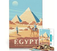 Puzzle 1000 pièces pour Adultes,Pyramides d'Égypte,Gizeh,Impression de qualité supérieure,découpe Premium,Jeu de réflexion,Divertissement,Loisirs,décoration de Noël (50x75cm)