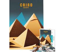 Puzzle 1000 pièces pour Adultes Pyramides du Caire Égypte Jeu intellectuel Jeu Impossible Apprentissage Cadeau éducatif pour Un Père Noël Secret (Dimensions 38x26cm)