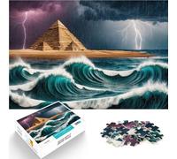 Puzzle 1000 pièces pour Adultes Pyramides et tempête océanique Défi Difficile pour soulager Le Stress Décoration Parfaite 52x38cm