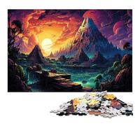 Puzzle 1000 pièces pour Adultes Pyramides mayas psychédéliques colorées dans Le désert Puzzle en Bois pour Enfants Jeu éducatif pour Adultes 1000 pièces (75 x 50 cm)