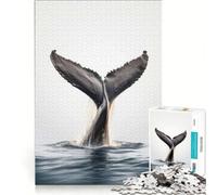 Puzzle 1000 pièces pour Adultes Queue de Baleine Brèche Jeu Impossible Défi Difficile Renforce l'amour Entre Les Couples 38x26cm