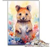 Puzzle 1000 pièces pour Adultes Quokka Aquarelle Puzzles en Carton, Cadeau de Noël, idéal pour Bureau, Chambre, Salon Décoration 1000 pièces(26x38cm)