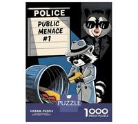 Puzzle 1000 Pièces pour Adultes Raccoon Public Menace Comic Puzzle Adulte, Jouet, Décoration Murale, Cadeau d'anniversaire Unique 52x38cm/1000pcs