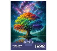 Puzzle 1000 Pièces pour Adultes Rainbow Tree Under Galaxy Reflection Puzzle Adulte - Jeu De Réflexion - Vacances À La Maison - Tuer Le Temps - Faire Travailler Son Cerveau 70x50cm/1000pcs