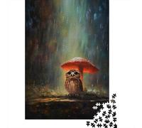 Puzzle 1000 Pièces pour Adultes Rainy Forest Owl Puzzle pour Adultes - Découpe De Précision - Jeu Difficile Et Stimulant - Jeu Intellectuel 38x26cm/1000pcs