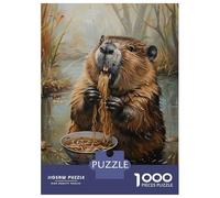 Puzzle 1000 Pièces pour Adultes Ramen Spaghetti Beaver Puzzle Jeux Amusants Une Œuvre d'art Offrez-Le en Cadeau À Toute La Famille 70x50cm/1000pcs