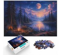 Puzzle 1000 pièces pour Adultes, Red River Under a Full Moon | Pour se détendre autour du Nouvel An : ce puzzle adulte 1000 pièces convient aux longues soirées de décembre.