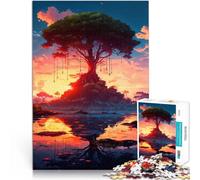 Puzzle 1000 pièces pour Adultes Réflexions à l'aube Séjour Anti-Stress pour Tuer Le Temps Convient pour la décoration de Bureau 50x70cm