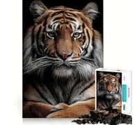 Puzzle 1000 pièces pour Adultes Regard de Tigre Découpe précise Art Jeu créatif et cérébral Loisirs Jeu Amusant Cadeau d'anniversaire (50x75cm)