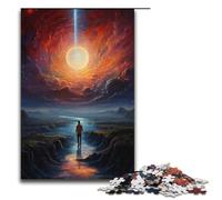 Puzzle 1000 pièces pour Adultes « Regarder Le Monde Seul » Puzzle Familial Amusant avec Affiche et fiche de questionsréponses Assorties 1000 pièces (38 x 26 cm)