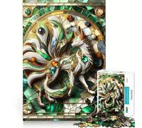 Puzzle 1000 pièces pour Adultes Renard à Neuf queues Kitsune Jeu de réflexion Stimulant et Anti-Stress Décoration Murale Transparente (38x52cm)