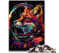Puzzle 1000 pièces pour Adultes - Renard Astronaute néon - 1000 pièces pour Adultes pour Toute la Famille à partir de 14 Ans (26x38cm)