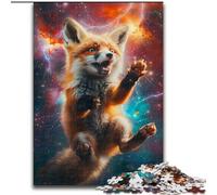 Puzzle 1000 pièces pour Adultes Renard dans la Galaxie Puzzle en Carton, Divertissement Relaxant, Cadeau de Noël Parfait et décoration intérieure 1000 pièces(26x38cm)