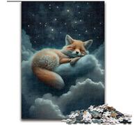 Puzzle 1000 pièces pour Adultes Renard dans Le Ciel, en Bois, Cadeau pour Hommes et Femmes, pour Tous Les Jours et Occasions spéciales, 1000 pièces(50x75cm)