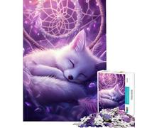 Puzzle 1000 pièces pour Adultes Renard endormi et Attrape-rêves Jeu Amusant et Cadeau Original pour Les Amis et la Famille (Dimensions 50x75cm)