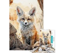 Puzzle 1000 pièces pour Adultes Renard Fennec Puzzle Mirage Décoration Murale Cadeau d'anniversaire Défi éducatif (Taille 50x75cm)