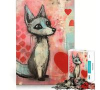 Puzzle 1000 pièces pour Adultes Renard Gris Amoureux (50x75cm) Jeu de logique Découpe précise Bords Lisses pour Les réunions de Famille