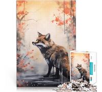 Puzzle 1000 pièces pour Adultes Renard Japonais Difficile à réaliser mais Amusant et Humoristique Super Cadeau 38x26cm