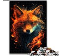 Puzzle 1000 pièces pour Adultes Renard Néon Puzzle en Carton, idéal pour Les Anniversaires, Halloween, Thanksgiving, Pâques 1000 pièces(26x38cm)