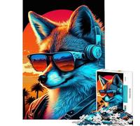 Puzzle 1000 pièces pour Adultes Renard néon Puzzle pour Adultes Décoration Murale Niveau Difficile Cadeau Unique pour Un Anniversaire ou Autre (Dimensions 38x52cm)