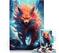 Puzzle 1000 pièces pour Adultes Renard Roux de feu féroce Compétition de Vitesse Manuelle Collection d'artistes, Beaux-Arts 52x38cm