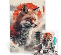 Puzzle 1000 pièces pour Adultes Renard Roux du Japon Jouet éducatif intellectuel décompressant Œuvre d'art 38x26cm