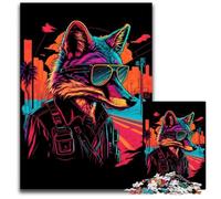 Puzzle 1000 pièces pour Adultes, Renard Roux, Espion, Gangster, Puzzle en Bois, idéal pour Les Amoureux, pour Noël, Le Nouvel an ou la Saint-Valentin, 50x75cm