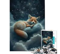Puzzle 1000 pièces pour Adultes Renard Roux rêveur Décoration Murale Cadeau d'anniversaire Jeu Stimulant (38x52cm)