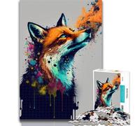 Puzzle 1000 pièces pour Adultes Renards Puzzles colorés pour Adultes 1000 pièces, Jeu éducatif pour Anniversaire, Noël pour et 14 Ans 26x38cm