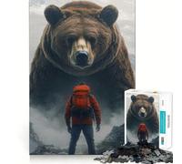 Puzzle 1000 pièces pour Adultes Rencontre avec l'ours Découpe précise Jeu cognitif et Amusant Loisirs Cadeau de Noël apaisant (38x52cm)
